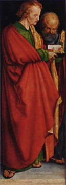 アルブレヒト・デューラー Painting - 四使徒左部聖ヨハネと聖ペテロ・アルブレヒト・デューラー